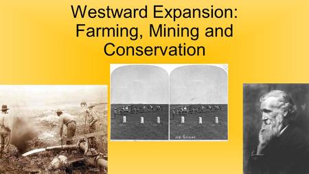 Westward Expansion: Farming, Mining and Conservation.