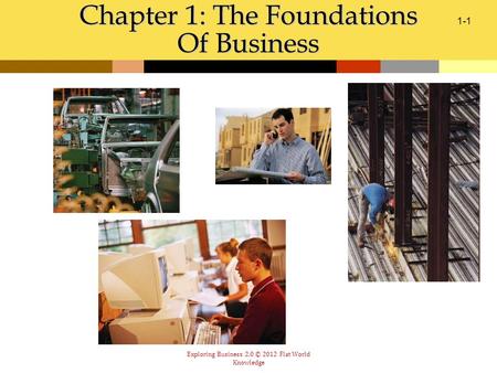 Exploring Business 2.0 © 2012 Flat World Knowledge 1-1 Chapter 1: The Foundations Of Business.
