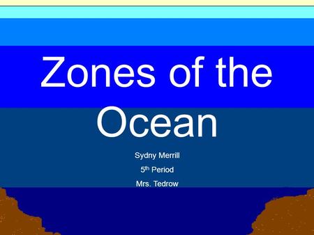 Zones of the Ocean Sydny Merrill 5 th Period Mrs. Tedrow.