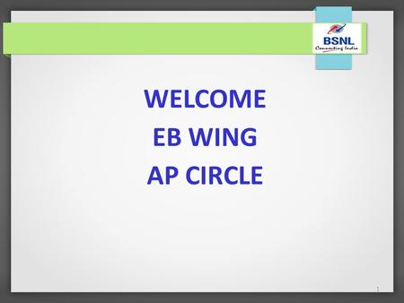 1 WELCOME EB WING AP CIRCLE. 2 S.NO.YEAR TARGET (Rs. In Cr) BUSINESS ACHIEVED (Rs. in Cr) % OF ACHIEVEMENT 12011–12107.00166.67155.76 22012-13145.24154.92106.67.