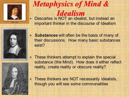 Metaphysics of Mind & Idealism