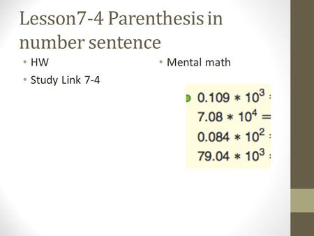 Lesson7-4 Parenthesis in number sentence