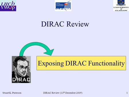 DIRAC Review (13 th December 2005)Stuart K. Paterson1 DIRAC Review Exposing DIRAC Functionality.