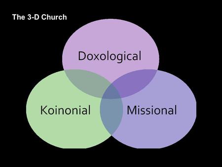 The 3-D Church. Know and experience the God who loves you 1.“Touching Jesus” – encouraging growth in personal faith 2.Shift to the high expectation.
