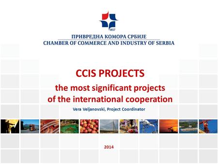 CCIS PROJECTS the most significant projects of the international cooperation Vera Veljanovski, Project Coordinator 2014.