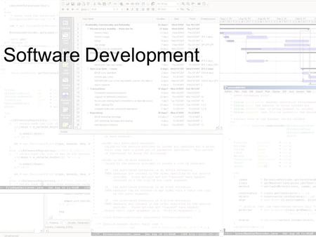 Software Development. Software Developers Refresher A person or organization that designs software and writes the programs. Software development is the.