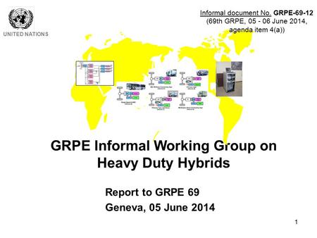 1 GRPE Informal Working Group on Heavy Duty Hybrids UNITED NATIONS Report to GRPE 69 Geneva, 05 June 2014 Informal document No. GRPE-69-12 (69th GRPE,