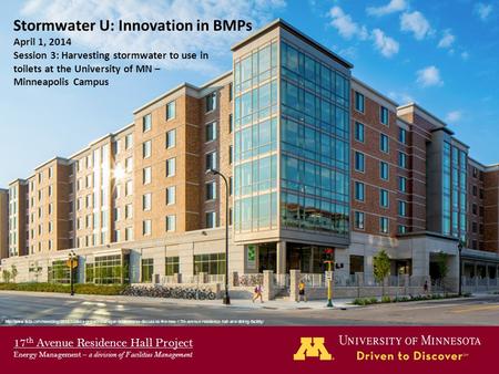 17 th Avenue Residence Hall Project Energy Management – a division of Facilities Management