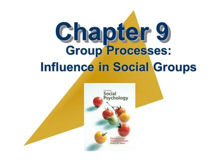 Chapter 9 Group Processes: Influence in Social Groups.