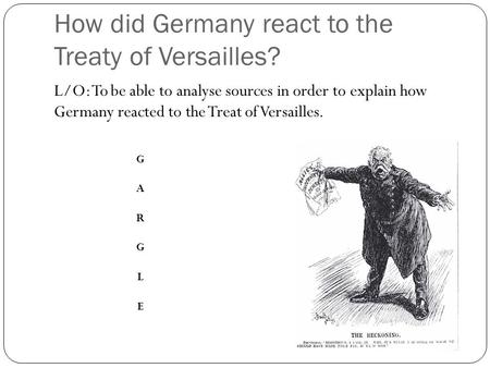 How did Germany react to the Treaty of Versailles?