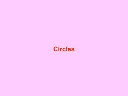 Circles. Circumferences of Circles diameter (d) O circumference (C) The circumference (C) and the diameter (d) of a circle are related by radius (r) Since.