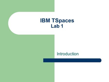 IBM TSpaces Lab 1 Introduction. Summary TSpaces Overview Basic Definitions Basic primitive operations Reading/writing tuples in tuplespace HelloWorld.