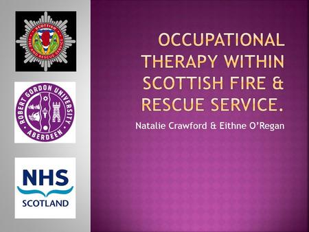 Natalie Crawford & Eithne O’Regan.  Investigate the links between OT and SFRS.  Identifying commonalities between both services.  Highlighting.