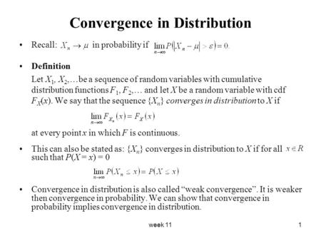 Convergence in Distribution