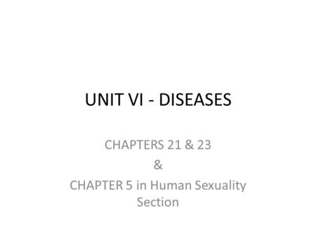 CHAPTERS 21 & 23 & CHAPTER 5 in Human Sexuality Section
