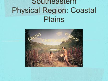 Culture Group: Southeastern Physical Region: Coastal Plains CADDO WICHITA CHEROKEES.