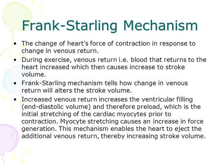Frank-Starling Mechanism