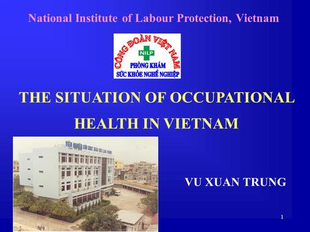 1 THE SITUATION OF OCCUPATIONAL HEALTH IN VIETNAM National Institute of Labour Protection, Vietnam VU XUAN TRUNG.