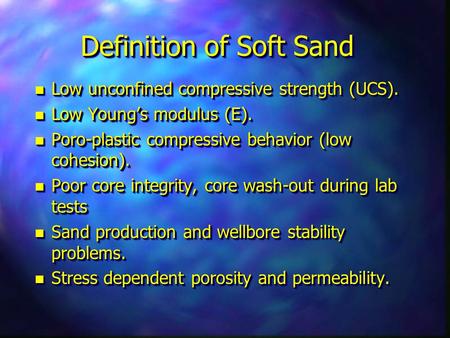 Definition of Soft Sand