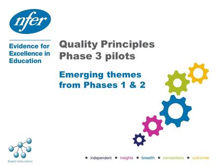 Quality Principles Phase 3 pilots Emerging themes from Phases 1 & 2.