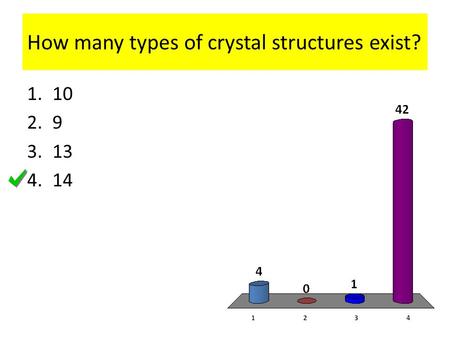 How many types of crystal structures exist? 1.10 2.9 3.13 4.14.