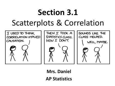 Section 3.1 Scatterplots & Correlation Mrs. Daniel AP Statistics.