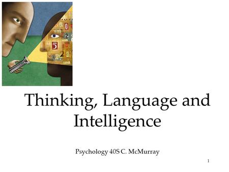 Thinking, Language and Intelligence Psychology 40S C. McMurray