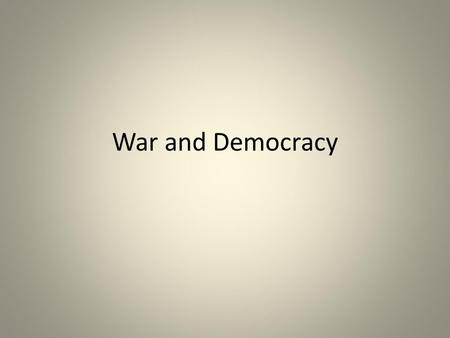 War and Democracy Ancient Greece Greece is a loose collection of individual city/states That is, the primary political affiliation for people is to the.