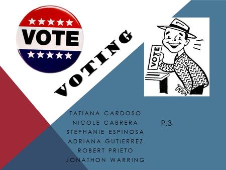 VOTING TATIANA CARDOSO NICOLE CABRERA STEPHANIE ESPINOSA ADRIANA GUTIERREZ ROBERT PRIETO JONATHON WARRING P.3.