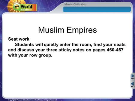 Muslim Empires Seat work
