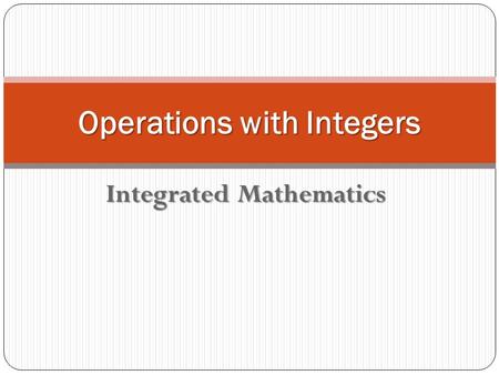 Operations with Integers