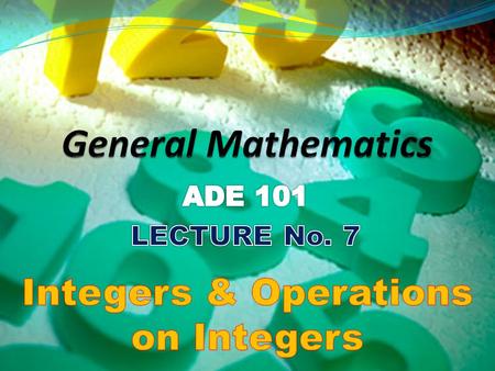 Integers & Operations on Integers