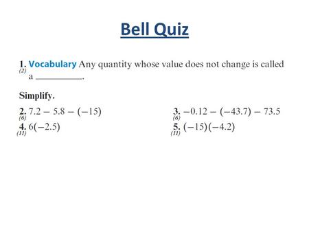 Bell Quiz. Objectives Determine whether or not a sequence is arithmetic. Write a recursive formula for an arithmetic sequence. Find the nth term of an.