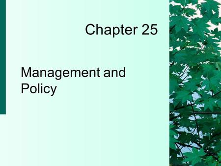 Chapter 25 Management and Policy. 25-2 Copyright 2004 by Delmar Learning, a division of Thomson Learning, Inc. Quality in Healthcare: A Glimpse of the.