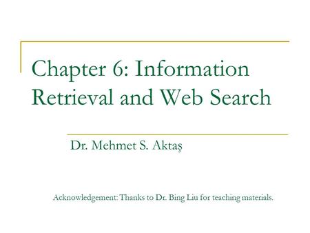 Chapter 6: Information Retrieval and Web Search