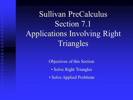Sullivan PreCalculus Section 7