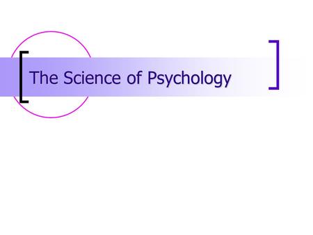The Science of Psychology. What is something you believe to be true? How did you arrive at that belief? 2.