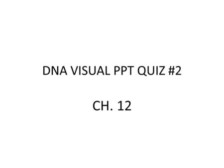DNA VISUAL PPT QUIZ #2 CH. 12. Question #1 : Cytosine will form a base pair only with: a. cytosine b. adenine c. thymine d. Katzine e. guanine.