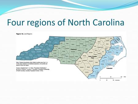 Four regions of North Carolina. Water, water, everywhere! Tidewater – narrow strip of land that extends along the Atlantic Ocean.