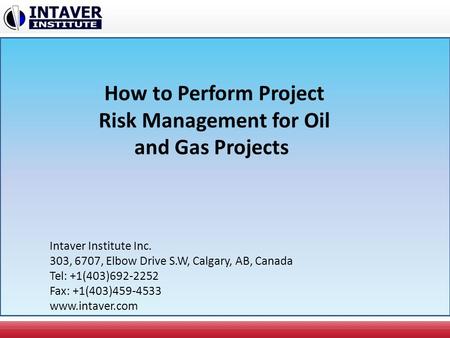 How to Perform Project Risk Management for Oil and Gas Projects