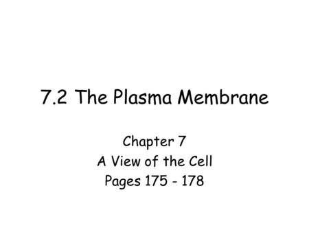 Chapter 7 A View of the Cell Pages