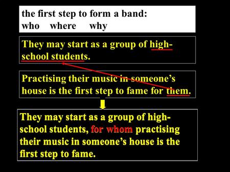 The first step to form a band: who where why They may start as a group of high- school students. Practising their music in someone’s house is the first.