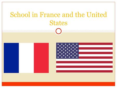School in France and the United States. Type of Schools ● USA (France) ○ Preschool (école maternelle) Ages 3-4 ○ Elementary School (école primaire) Ages.