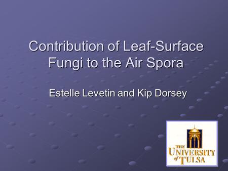 Contribution of Leaf-Surface Fungi to the Air Spora