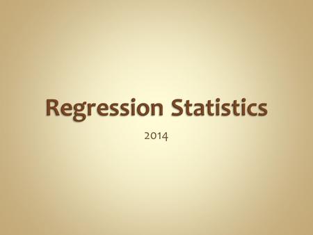 2014. Engineers often: Regress data  Analysis  Fit to theory  Data reduction Use the regression of others  Antoine Equation  DIPPR We need to be.