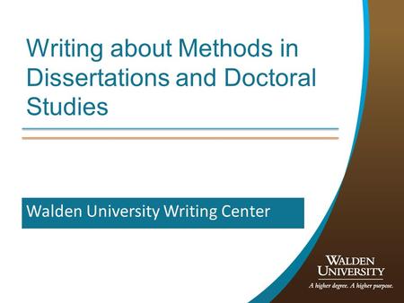 Writing about Methods in Dissertations and Doctoral Studies