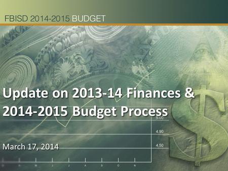 Update on 2013-14 Finances & 2014-2015 Budget Process March 17, 2014 Update on 2013-14 Finances & 2014-2015 Budget Process March 17, 2014.