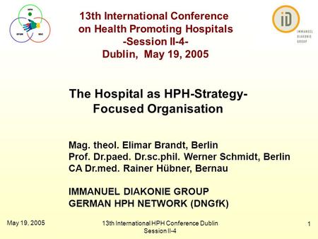 The Hospital as HPH-Strategy-Focused Organisation