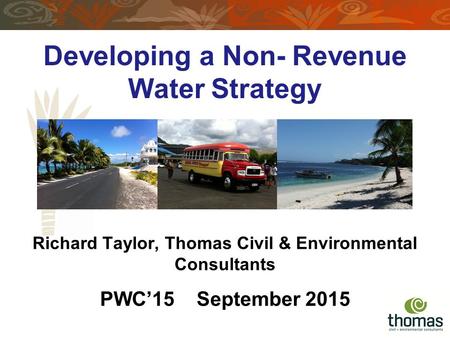 Developing a Non- Revenue Water Strategy
