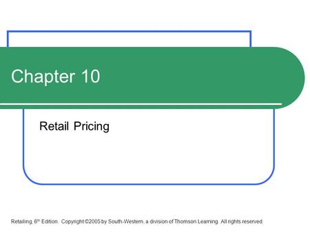Chapter 10 Retail Pricing